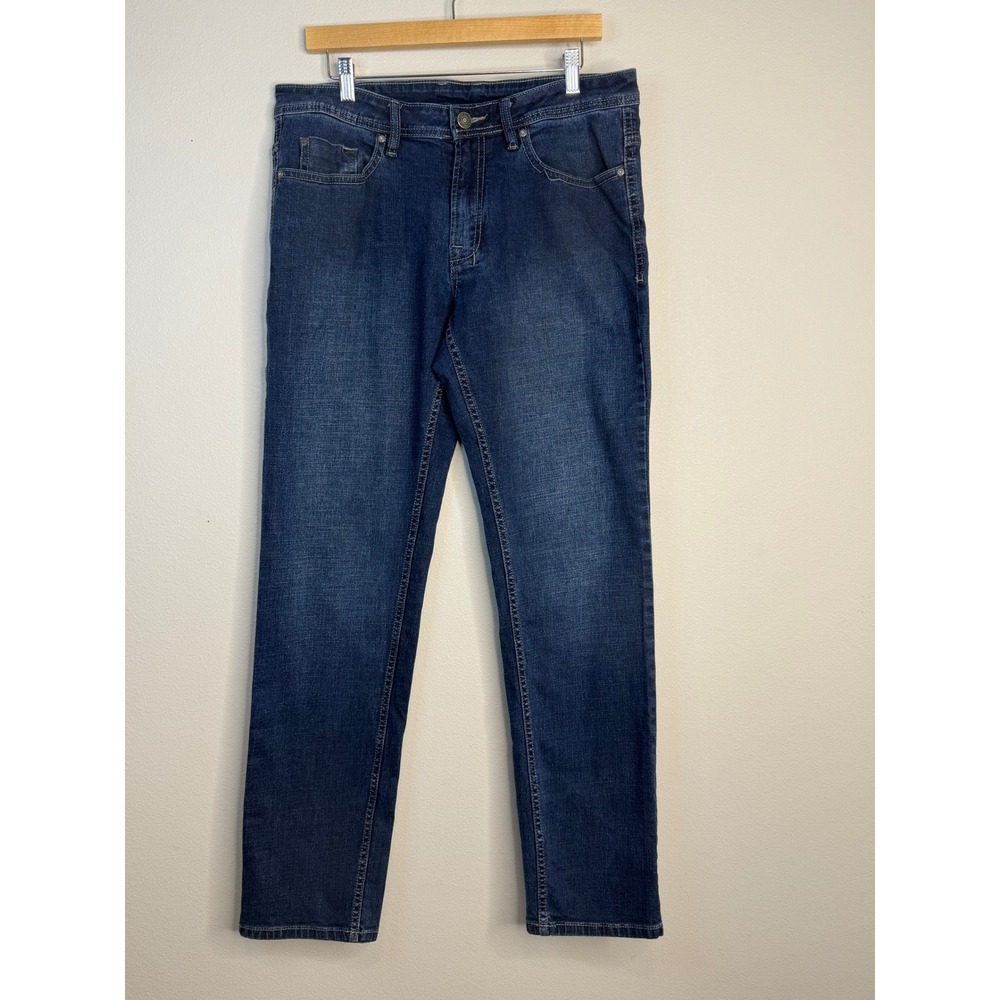Buffalo David Bitton Jackson Straight Stretch Jeans Men's 36x32 Dark Wash Blue